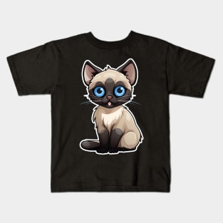 Cute Siamese Cat Lover Funny Siamese Cat Kids T-Shirt